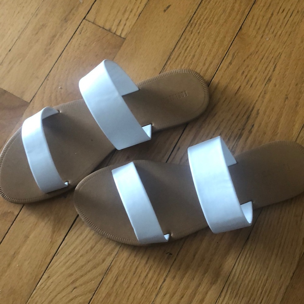 White strappy sandals